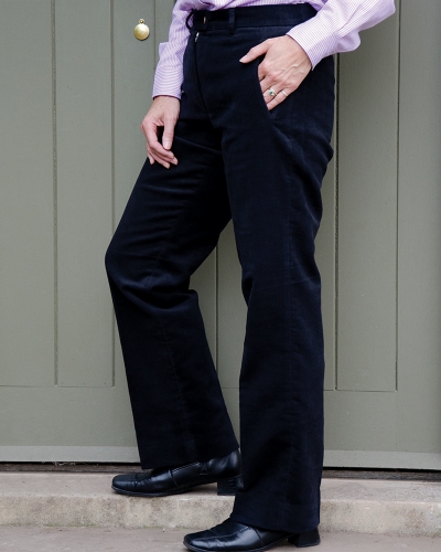 Ladies Moleskin Trousers (Black - Modelled)