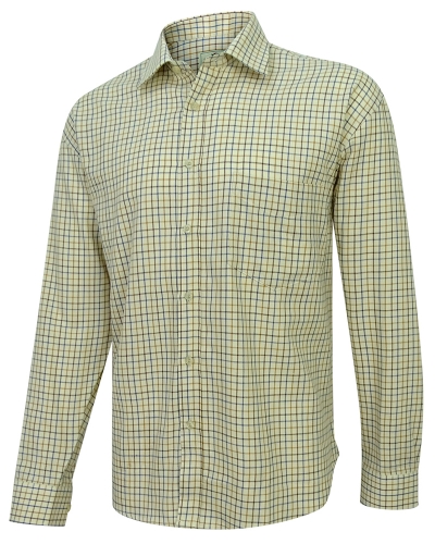Pure Cotton Tattersall Shirts (Dark Brown/Gold/Navy)