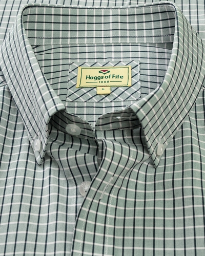 Perth Short Sleeve Checked Shirt (Green Check)