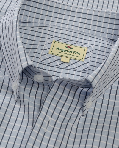 Perth Short Sleeve Checked Shirt (Blue Check)