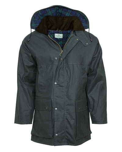 Padded Waxed Jacket (Olive)