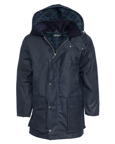 Padded Waxed Jacket (Navy)