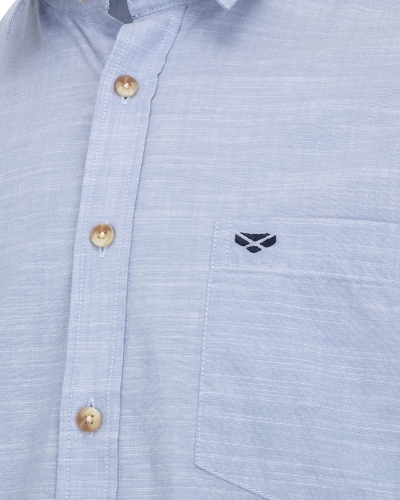 Aberdour Short Sleeve Plain Shirt (Plain Blue)