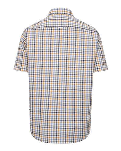 Aberdour Short Sleeve Checked Shirt (Blue/Basil/Gold)