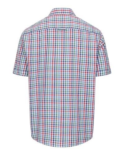 Aberdour Short Sleeve Checked Shirt (Green/Red/Blue)