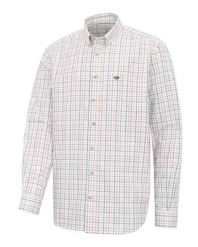 Inverness Cotton Tattersall Shirt (Navy/Rust)
