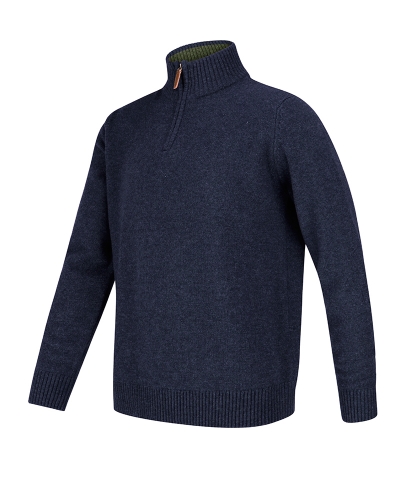 LOTHIAN 1/4 ZIP NECK PULLOVER (Indigo)