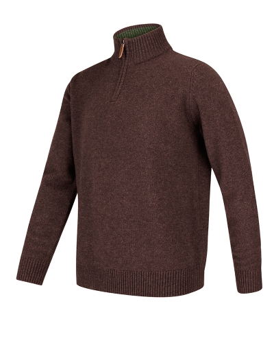 LOTHIAN 1/4 ZIP NECK PULLOVER (Redwood)