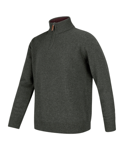 LOTHIAN 1/4 ZIP NECK PULLOVER (Grey)