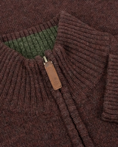LOTHIAN 1/4 ZIP NECK PULLOVER (Redwood)