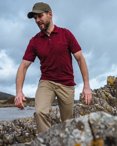 Largs Cotton Polo Shirt (Bordeaux)