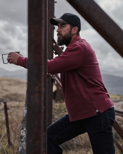 Heriot Long Sleeve Rugby Shirt (Merlot)