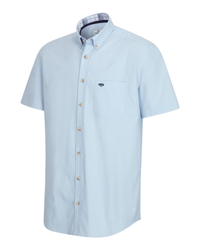 Tolsta SS Cotton Stretch Plain Shirt (Blue)