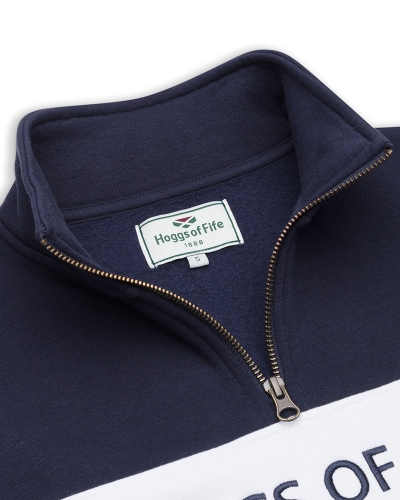 Dumfries 1888 Gents 1/4 Zip Sweatshirt (Navy/White)