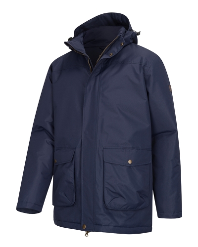 Walker Mens Long Coat (Ink Navy)