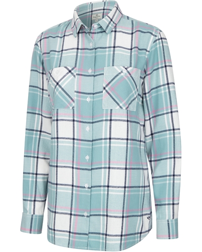 Caitlyn Oversized Flannel Shirt (Duck Egg)
