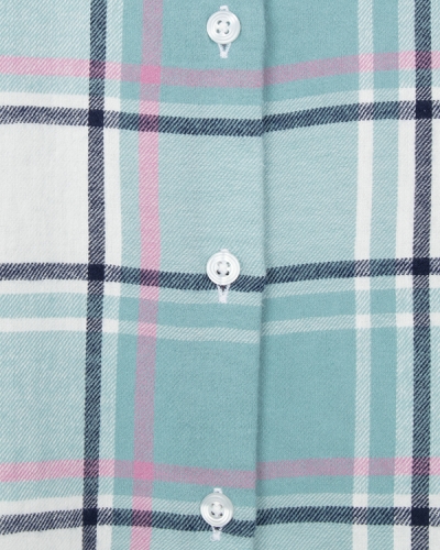 Caitlyn Oversized Flannel Shirt (Duck Egg)