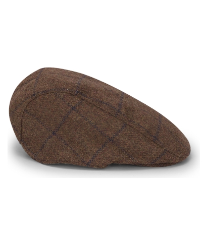Windowpane Waterproof Tweed Cap (Brown)