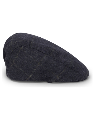 Windowpane Waterproof Tweed Cap (Navy)