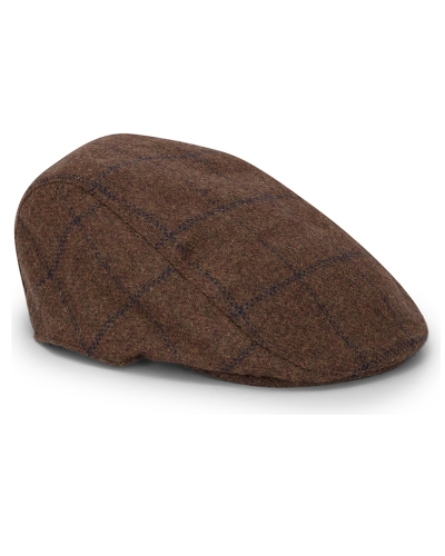 Windowpane Waterproof Tweed Cap (Brown)