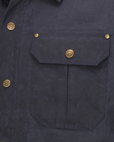 Huntly Waxed Canvas Utility Overshirt (Navy)