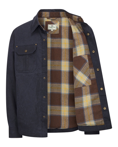 Huntly Waxed Canvas Utility Overshirt (Navy)