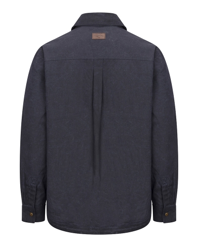 Huntly Waxed Canvas Utility Overshirt (Navy)