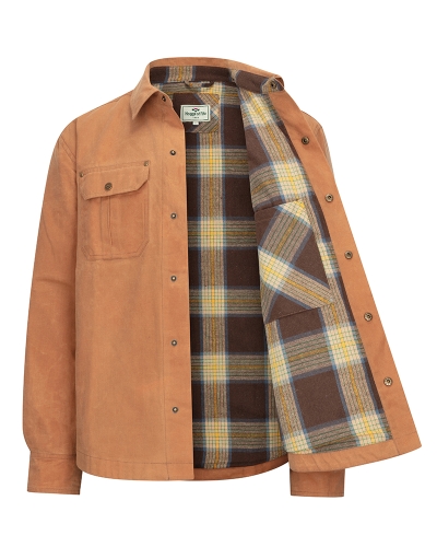 Huntly Waxed Canvas Utility Overshirt (Tan)