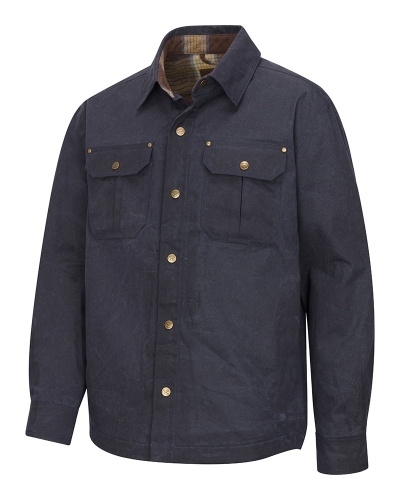 Huntly Waxed Canvas Utility Overshirt (Navy)