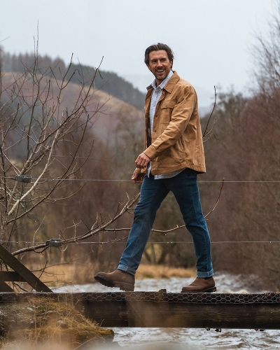 Huntly Waxed Canvas Utility Overshirt (Tan)