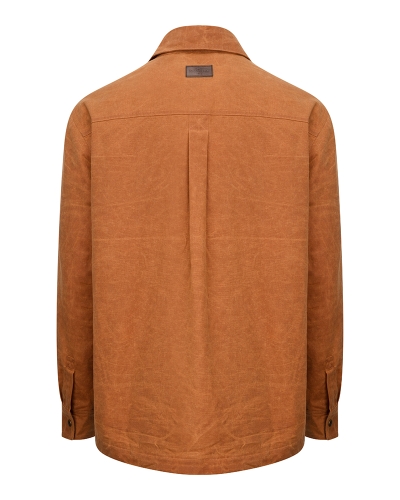 Huntly Waxed Canvas Utility Overshirt (Caramel)