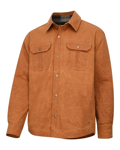 Huntly Waxed Canvas Utility Overshirt (Caramel)