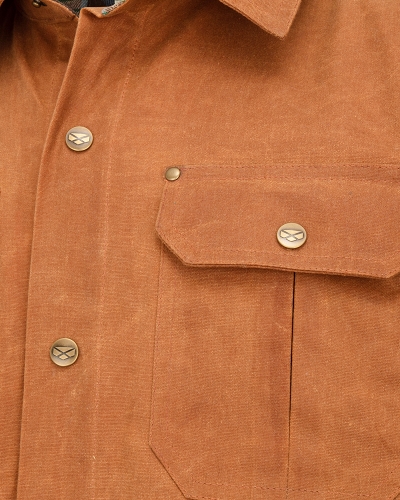 Huntly Waxed Canvas Utility Overshirt (Caramel)