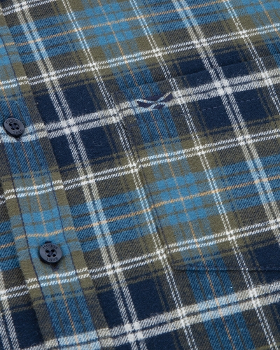 Pitcairn Flannel Check Shirt (Green/Blue/Navy)