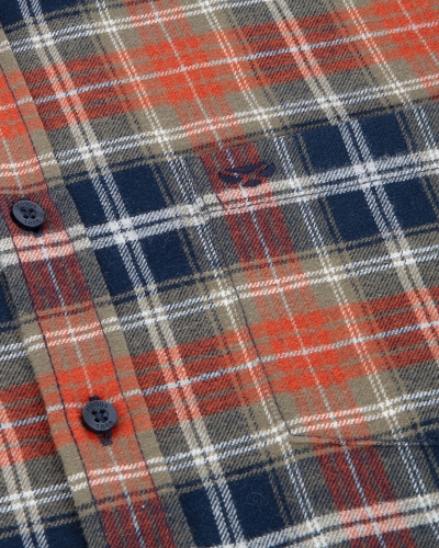 Pitcairn Flannel Check Shirt (Rust/Green/Navy)