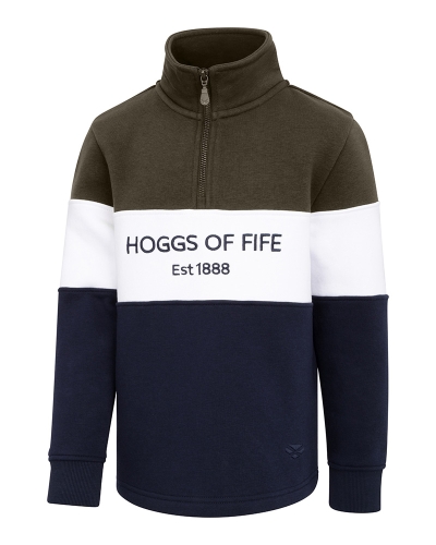 Dumfries 1888 Junior 1/4 Zip Sweatshirt (Forest/White/Navy)