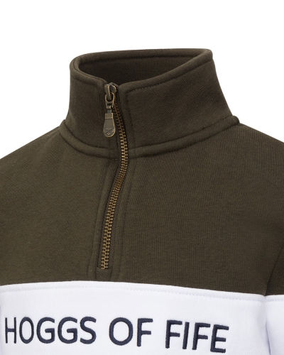 Dumfries 1888 Junior 1/4 Zip Sweatshirt (Forest/White/Navy)