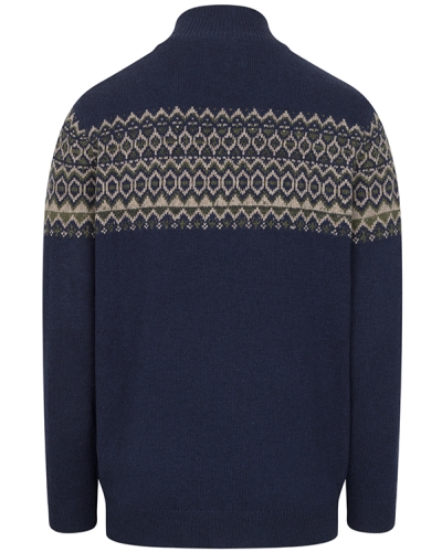 Colonsay Fair Isle 1/4 Zip Pullover (Navy)