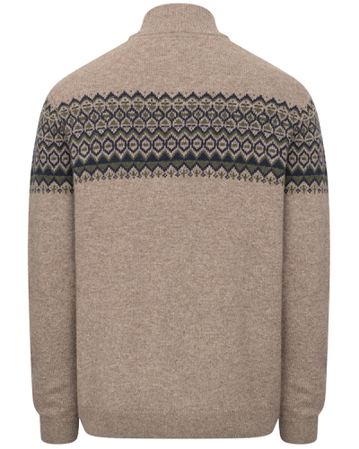 Colonsay Fair Isle 1/4 Zip Pullover (Oatmeal)